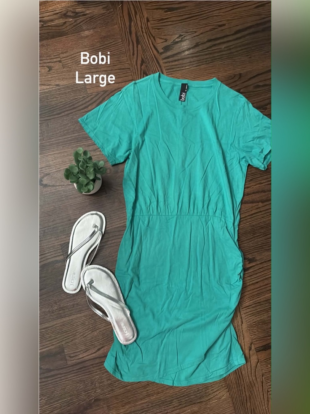 bobi green Crewneck T-Shirt Dress large